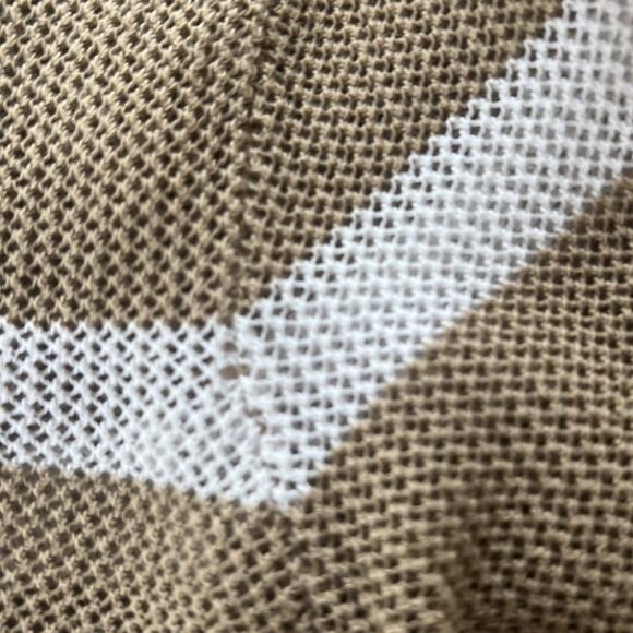 Tommy Bahama Knit Tan White Striped Knit Mesh Tunic Top Sweater - Picture 7 of 7